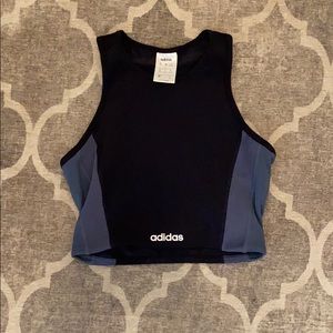 Adidas navy crop workout tank